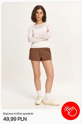 Krótkie spodenki Cropp brązowe promocja w Cropp