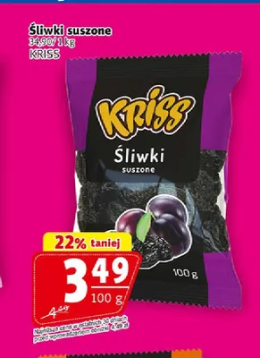 Śliwki suszone Kriss promocja w Prim Market