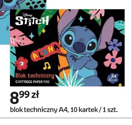 Blok techniczny A4 Disney Stitch 10 kartek promocja w Empik