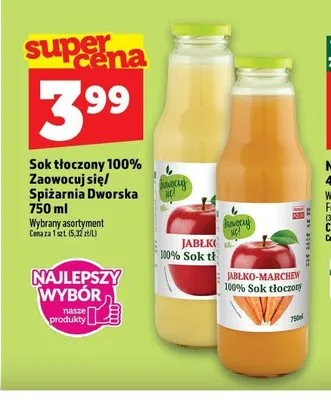 Sok Zaowocuj się Jabłko promocja w TOPAZ