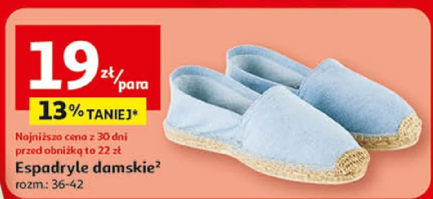 Espadryle damskie promocja w Auchan
