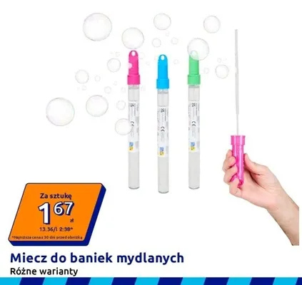 Miecz do baniek mydlanych promocja w Action