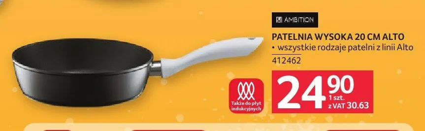 Patelnia wysoka Ambition Alto 20 cm promocja w Selgros