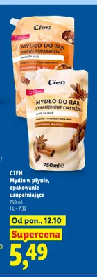 Mydło w płynie opakowanie uzupełniające Cien Zimowa Pomarańcza promocja w Lidl