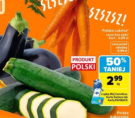 Cukinia polska promocja w Carrefour