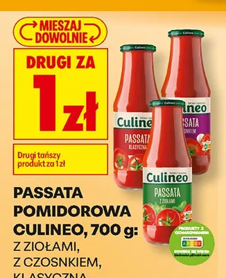 Passata pomidorowa Culineo z czosnkiem promocja w Biedronka
