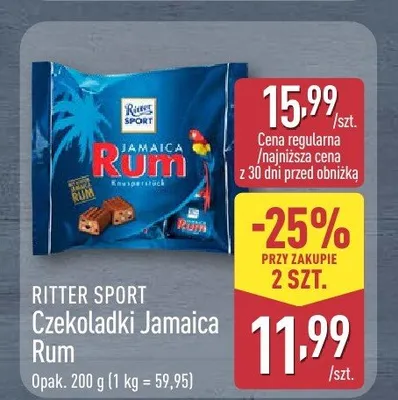 Czekoladki Jamaica Rum RITTER SPORT promocja w Aldi