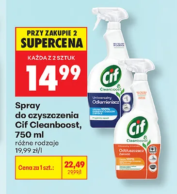 Spray do czyszczenia Cif Cleanboost promocja w Biedronka