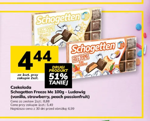 Czekolada Schogetten Freeze Me peach passionfruit promocja w Hitpol