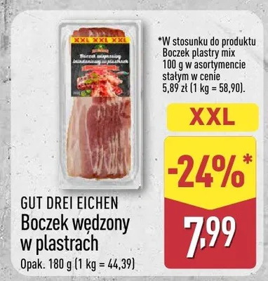 Boczek wędzony w plastrach  promocja w Aldi