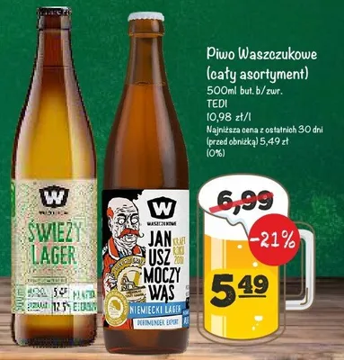 Piwo Waszczukowe (cały asortyment) promocja w Arhelan