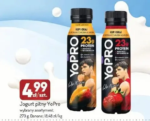 Jogurt pitny YoPro Danone mango promocja w Avita