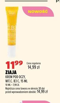 Krem pod oczy Ziaja Wit. C B3 C promocja w Drogerie Natura