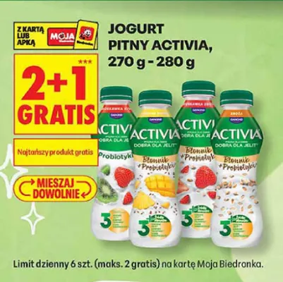 Jogurt pitny Activia Truskawka Kiwi promocja w Biedronka