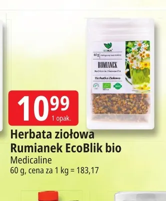 Herbata ziołowa rumianek EcoBlik bio promocja w Leclerc