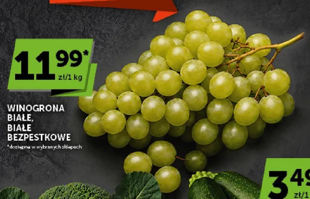 Winogrona białe bezpestkowe promocja w Groszek