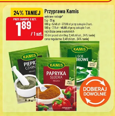 Przyprawa papryka słodka mielona Kamis promocja w POLOmarket