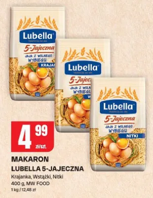 Makaron Lubella 5-Jajeczna: Krajanka, Wstążki, Nitki promocja w Chorten