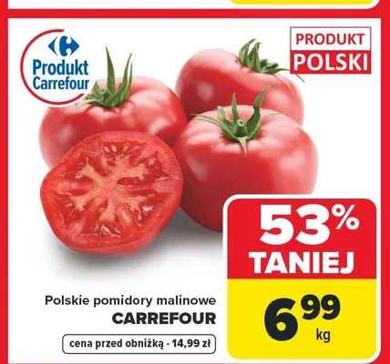Polskie pomidory malinowe Carrefour promocja w Carrefour