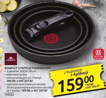 Komplet 3 patelni GERLACH THERMOCOAT 20/24/28 cm promocja w Selgros