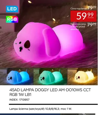 Lampa Doggy LED AM-DO10WS Cct RGB LB1 45AD promocja w Abra Meble
