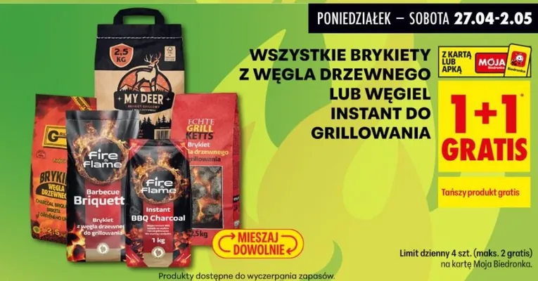 Brykiet z węgla drzewnego do grillowania promocja w Biedronka