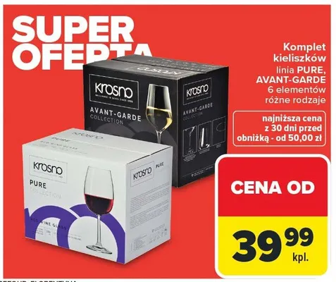 Komplet kieliszków linia PURE, AVANT-GARDE 6 elementów różne rodzaje promocja w Carrefour