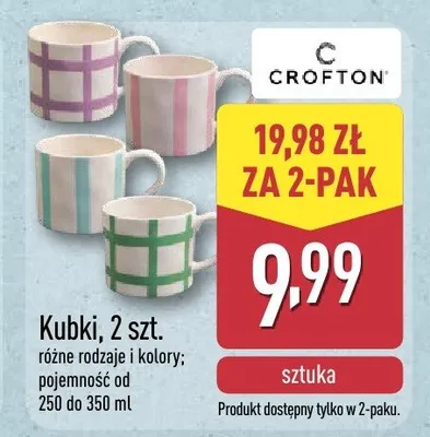 Kubki CROCTON, 2 szt. promocja w Aldi