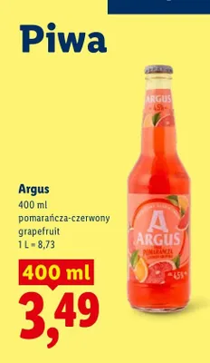 Piwo Argus grapefruit promocja w Lidl