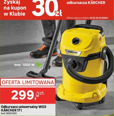 Odkurzacz uniwersalny WD3 17l moc: 1000W promocja w Leroy Merlin