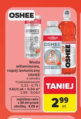 Napój izotoniczny Oshee o smaku truskawkowym promocja w Carrefour