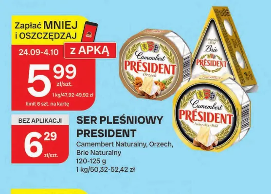 Ser pleśniowy Camembert Orzech President promocja w Chorten