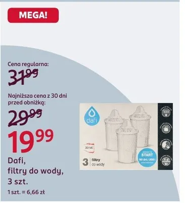 Filtry do wody Dafi promocja w Rossmann