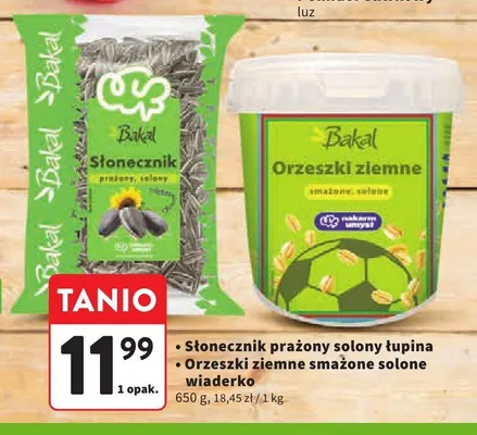 Słonecznik prażony solony w łupinie Bakal promocja w Intermarche