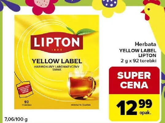 Herbata yellow label lipton promocja w Carrefour Express