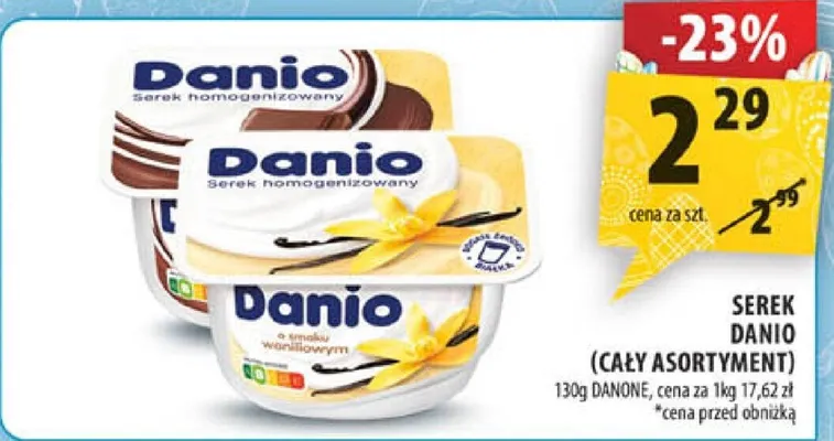 Serek danio (cały asortyment) promocja w Arhelan