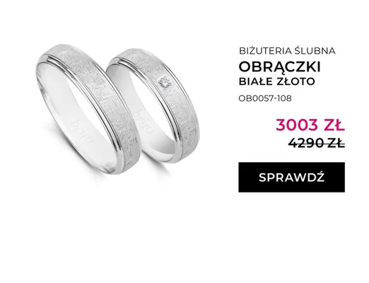 Obrączki ślubne białe złoto promocja w Briju