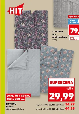 Pościel 2x70x80 cm 160x200 cm Livarno promocja w Kaufland
