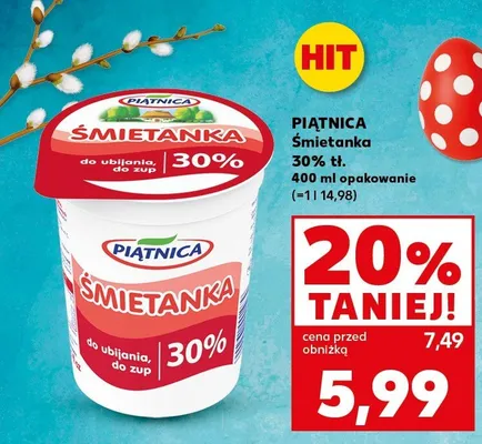 Śmietanka 30% tł. promocja w Kaufland