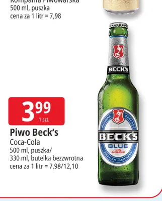 Piwo bezalkoholowe Beck's Blue promocja w Leclerc
