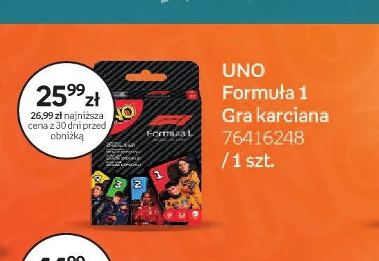 Gra karciana UNO Formula 1 promocja w Empik