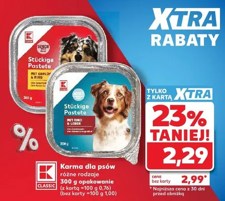 Karma dla psów K-Classic Stückige Pastete promocja w Kaufland