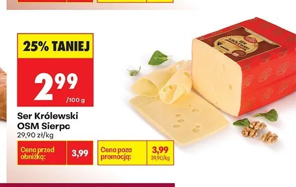 Ser Królewski OSM Sierpc promocja w Biedronka