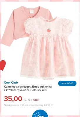 Komplet dziewczęcy Cool Club Body sukienka z krótkim rękawem Bolerko promocja w Smyk