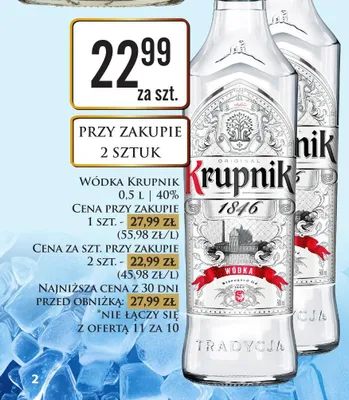 Wódka Krupnik 40% promocja w Dino