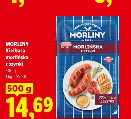 Kiełbasa morlińska z szynki Morliny promocja w Lidl