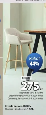 Krzesło barowe Adslev promocja w Jysk