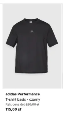 T-shirt basic czarny Adidas Performance promocja w Lounge by Zalando