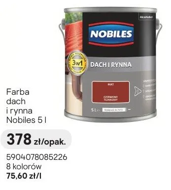 Farba dach i rynna Nobiles 5l promocja w Castorama