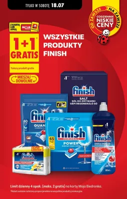 Tabletki do zmywarki Finish Powerball Quantum promocja w Biedronka